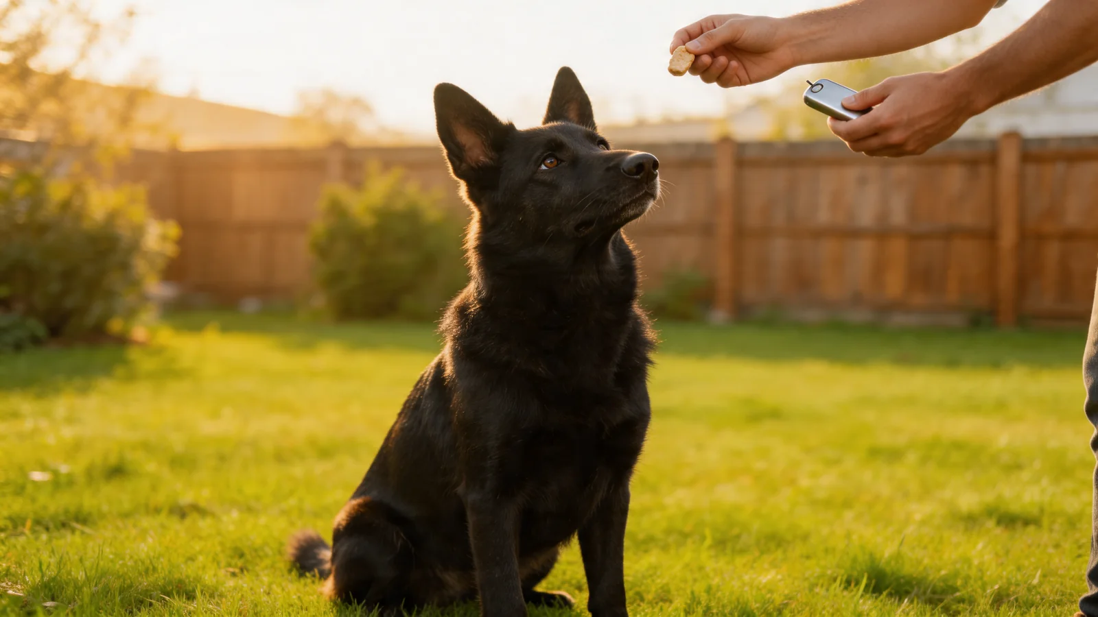 Calm german shepherd during training